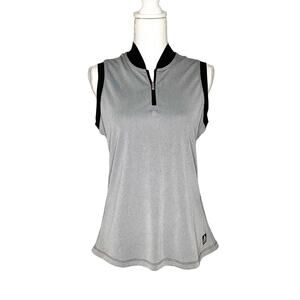 Adidas Golf Ottoman Gray & Black Sleeveless Top Medium New